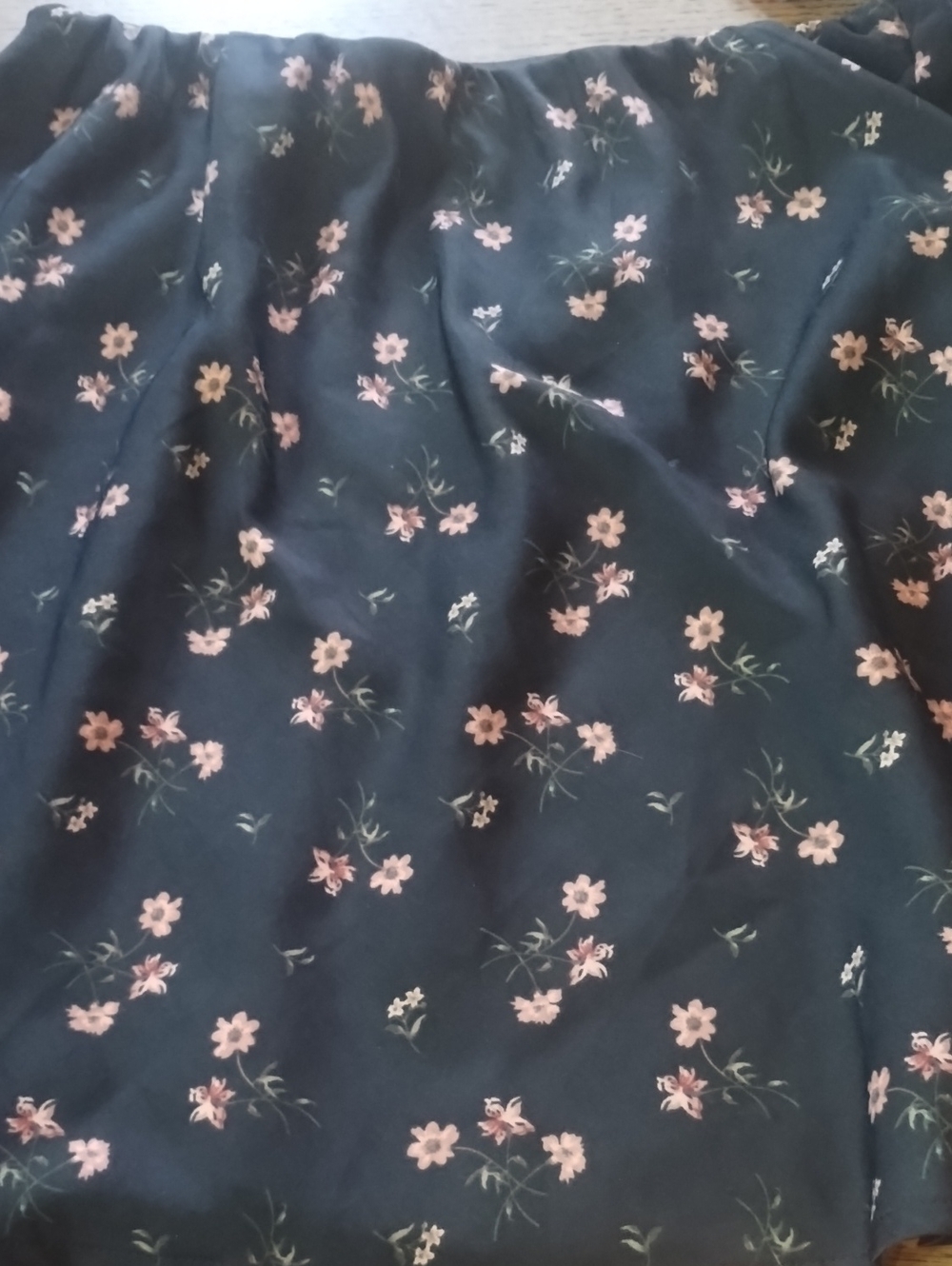 Hollister Black Skater Skirt with Pink Floral Print